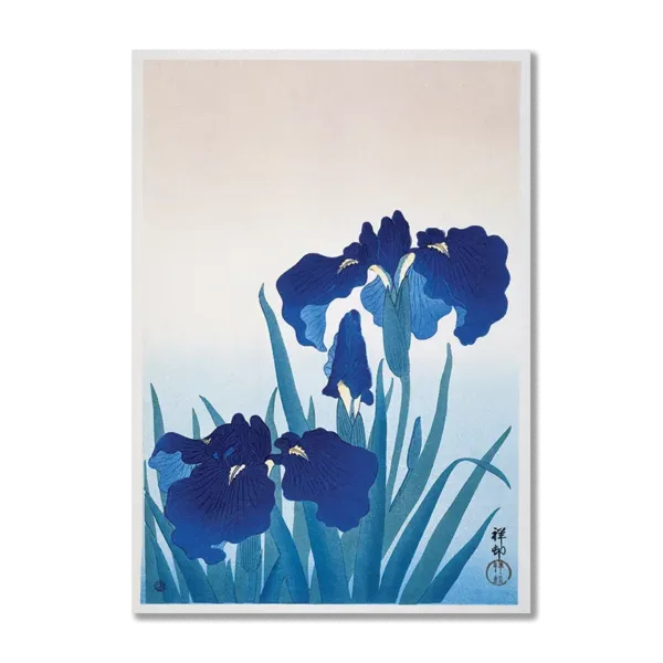 WA43P01O Ohara Koson Iris Flowers